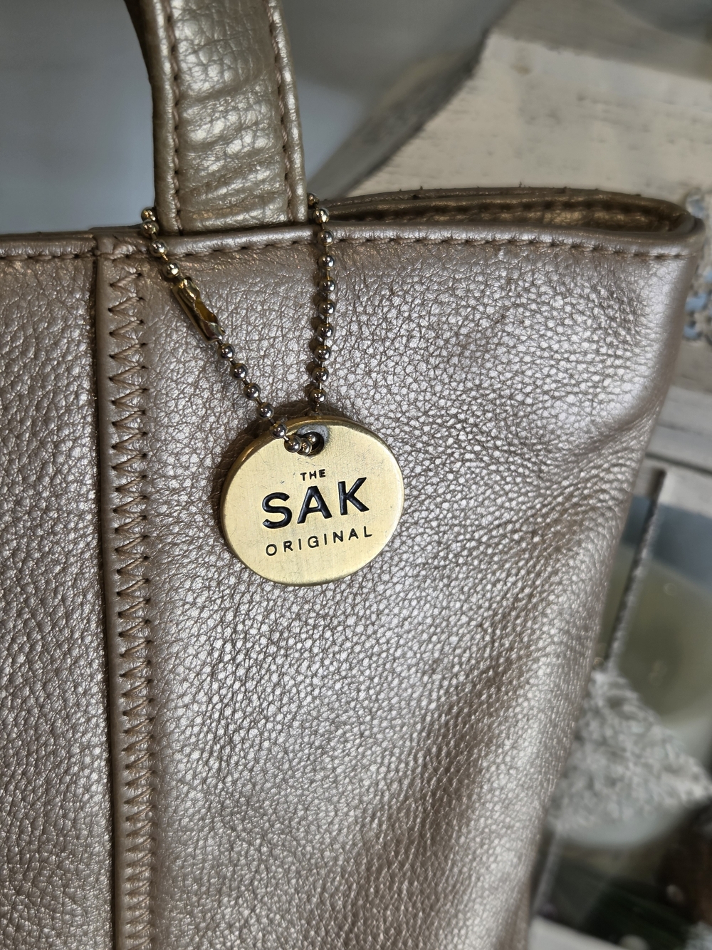 The Sak Metallic Gold Leather Tote Bag - Picture 8 of 16